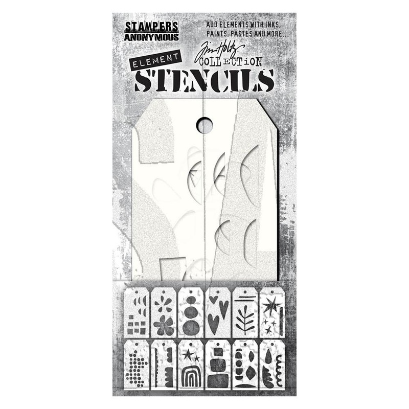 Tim Holtz Element Stencils 12/Pkg Everyday Art