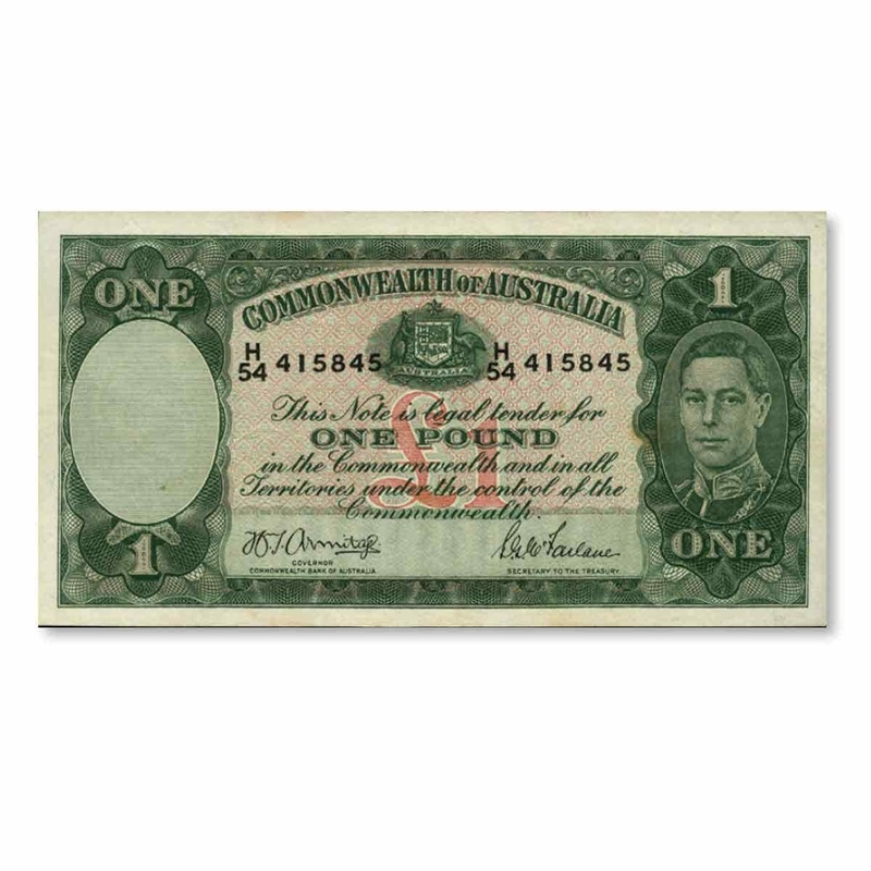 1942 1 Armitage/McFarlane Banknote Very Fine