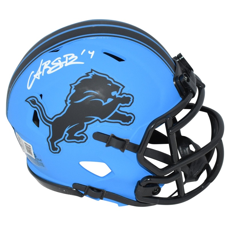 AMON-RA ST BROWN AUTOGRAPHED SIGNED DETROIT LIONS RAVE MINI HELMET BECKETT