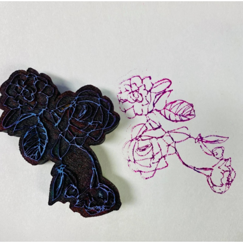 Art Foamies Kae Pea | Scribble Rose | Foam Stamp