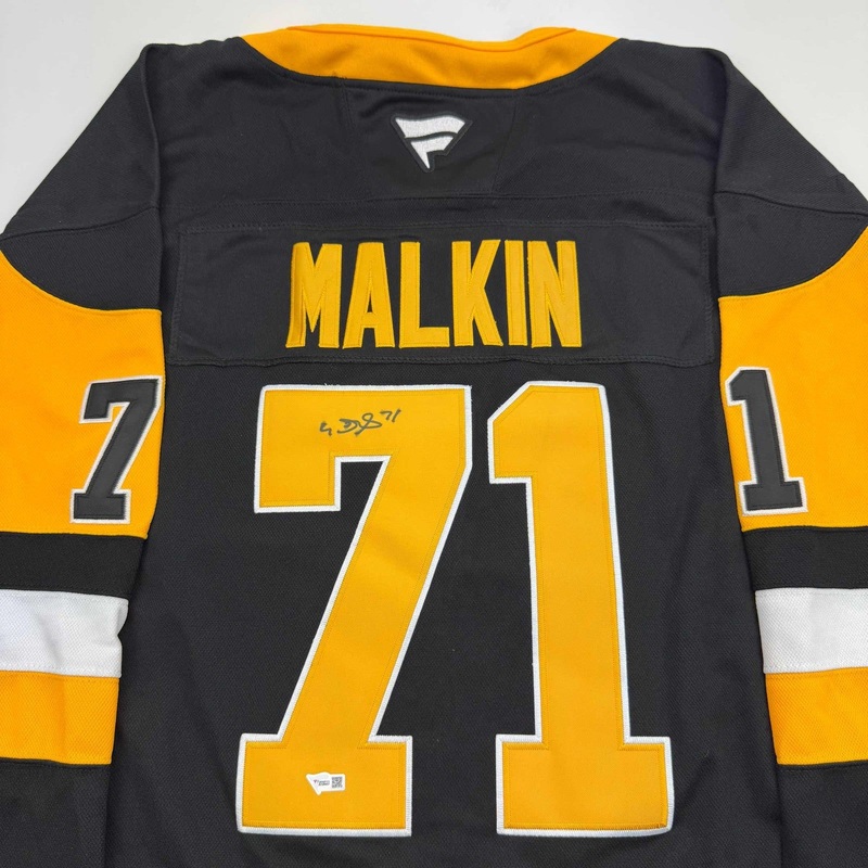 Autographed/Signed Evgeni Malkin Penguins Authentic Black Jersey Fanatics COA