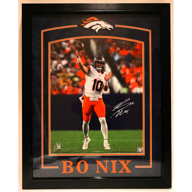 Bo Nix Autographed Framed 16×20 Photo Beckett COA