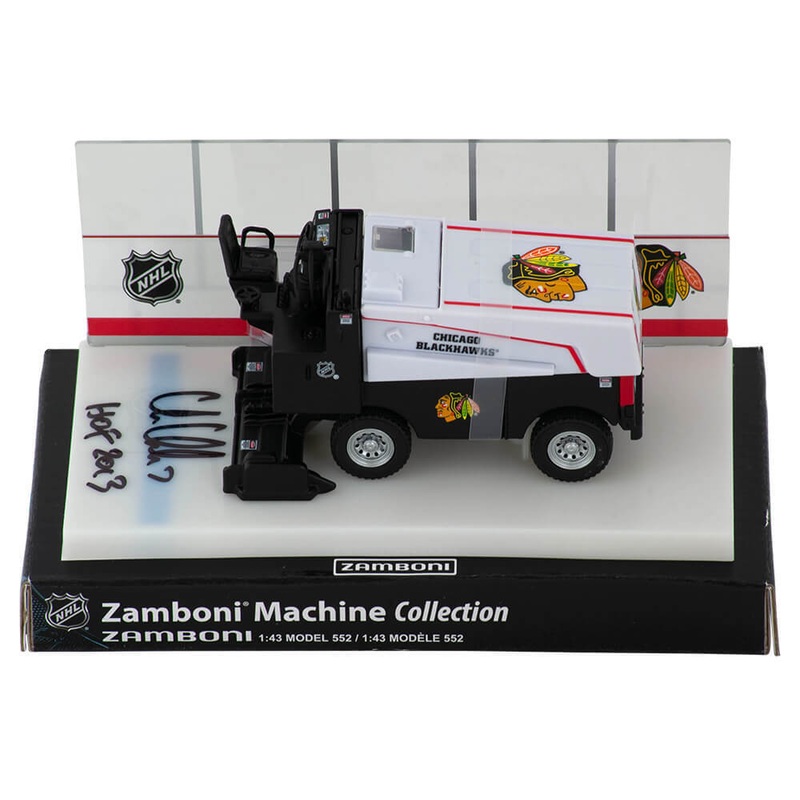 Chris Chelios Signed Chicago Blackhawks NHL Mini Zamboni w/HOF 2013 – (SS COA)