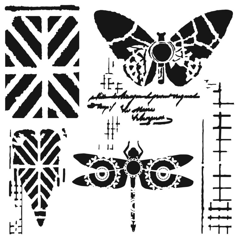 Crafter’s Workshop Template 6X6 Dragonfly Collage