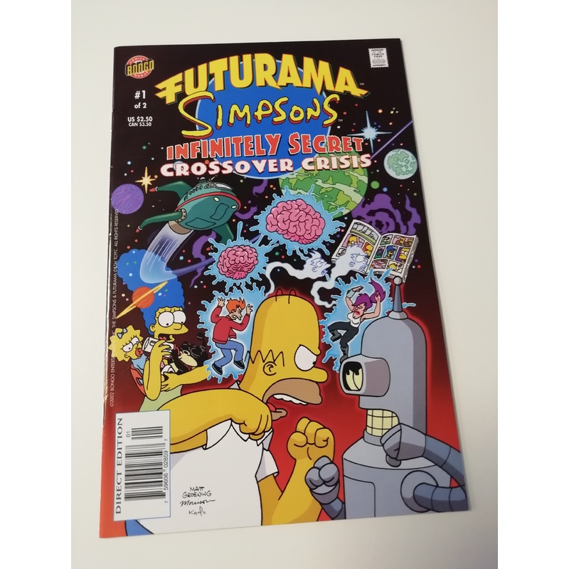 Futurama/Simpsons Infinitely Secret Crossover Crisis #1 FN/VF