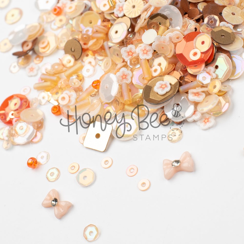 Golden Hour – Treasure Blend – Sequins, Clay Flowers, 2 Tiny Bow Charms
