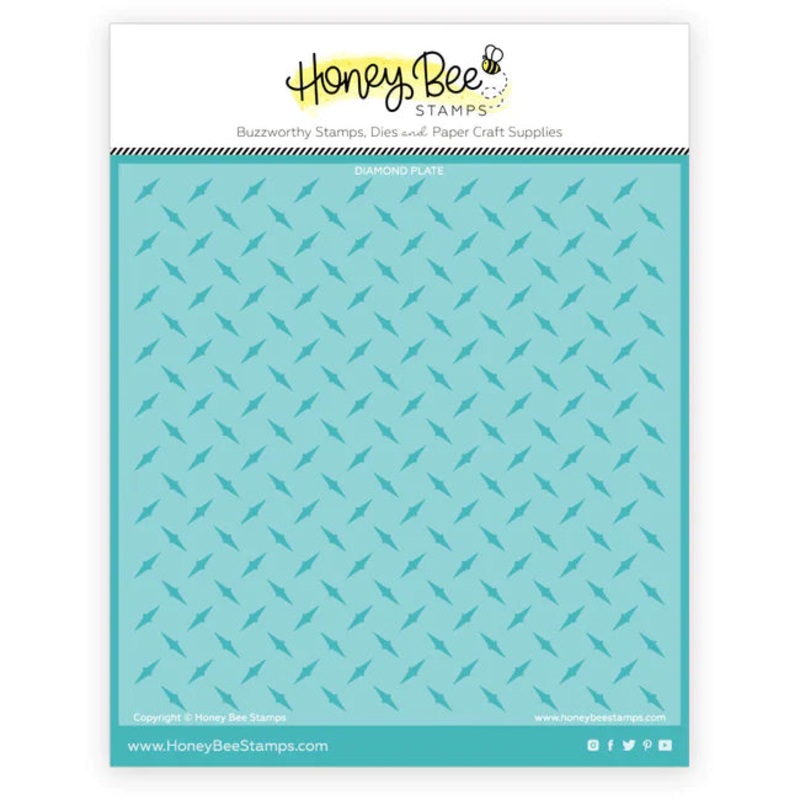 Honey Bee Stamps Diamond Plate Background Stencil