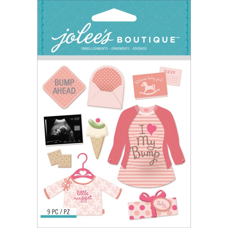 Jolee’s Boutique Dimensional Stickers Baby Girl Pregnancy