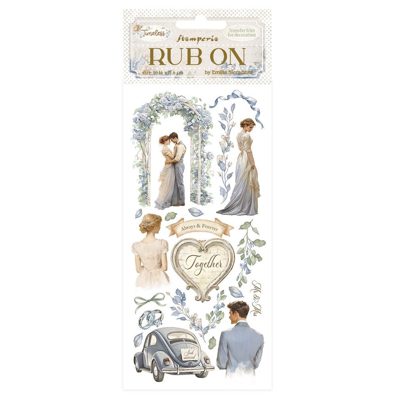 Stamperia Timeless Rub-On 4×8,5 Inch Wedding