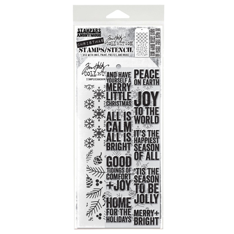 Stampers Anonymous Media #33 Tim Holtz Clear Stamp and Stencil