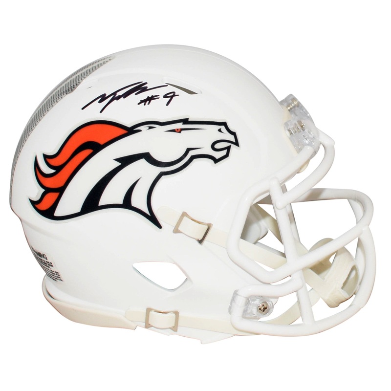 TALANOA HUFANGA SIGNED DENVER BRONCOS WHITE SPEED MINI HELMET BECKETT