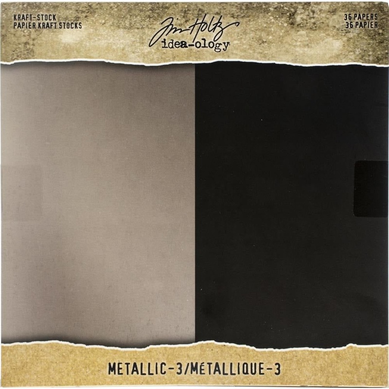 Tim Holtz Idea-Ology Kraft Stock Pad 8X8 36/Pkg – Metallic