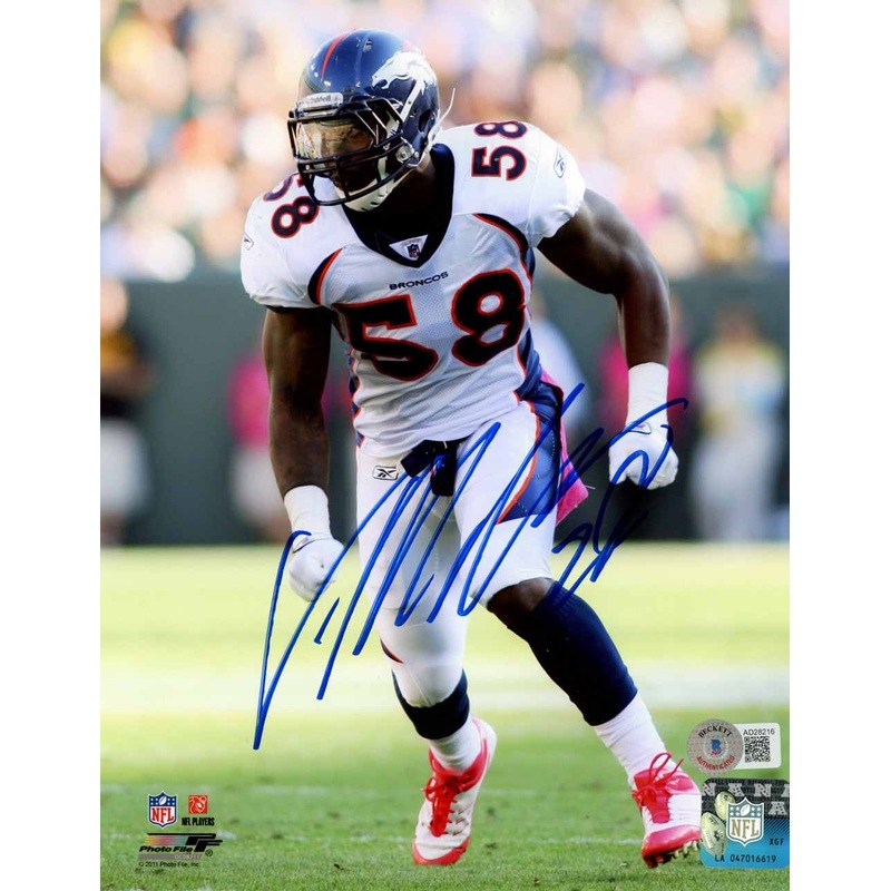 Von Miller Autographed/Signed Denver Broncos 8×10 Photo Beckett 50462