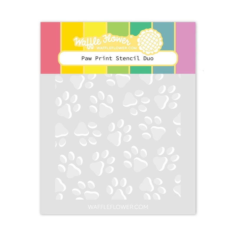 Waffle Flower Stencil Duo, Paw Print