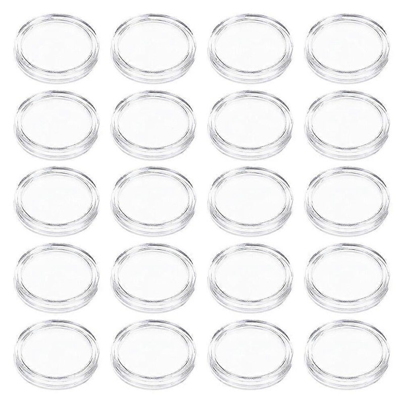 100Pcs Clear Coin Cases Coin Containers Boxes Single Coin Holders Coin Protective Case