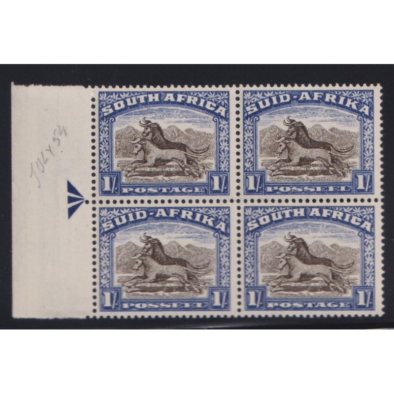 1952 1/- LEFT ARROW BLOCK  UM   – SACC 119a