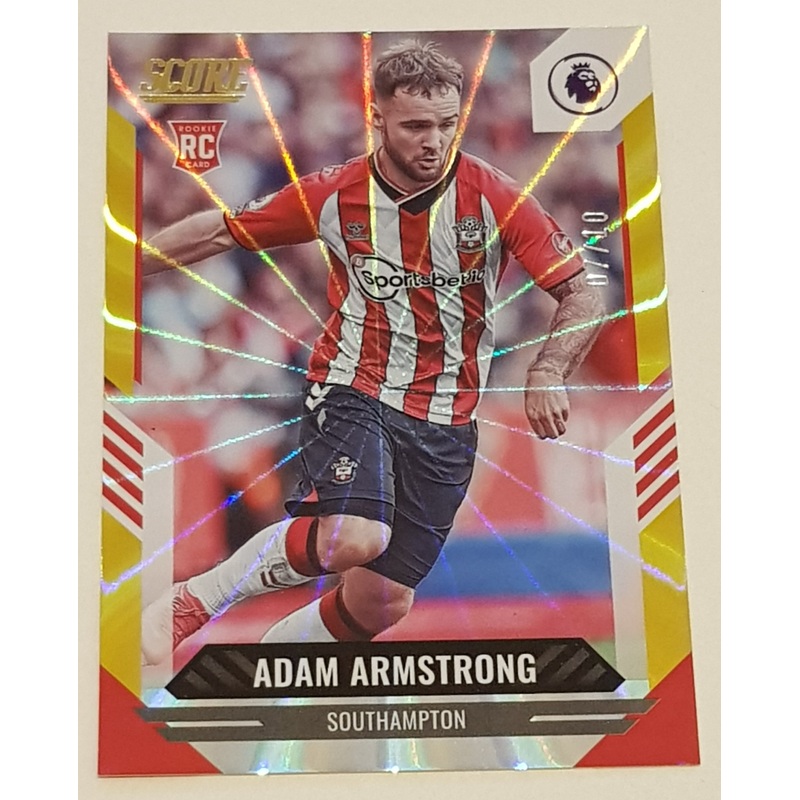 2021-22 Panini Score Premier League Adam Armstrong #190 Gold Laser Parallel /10 Rookie Card