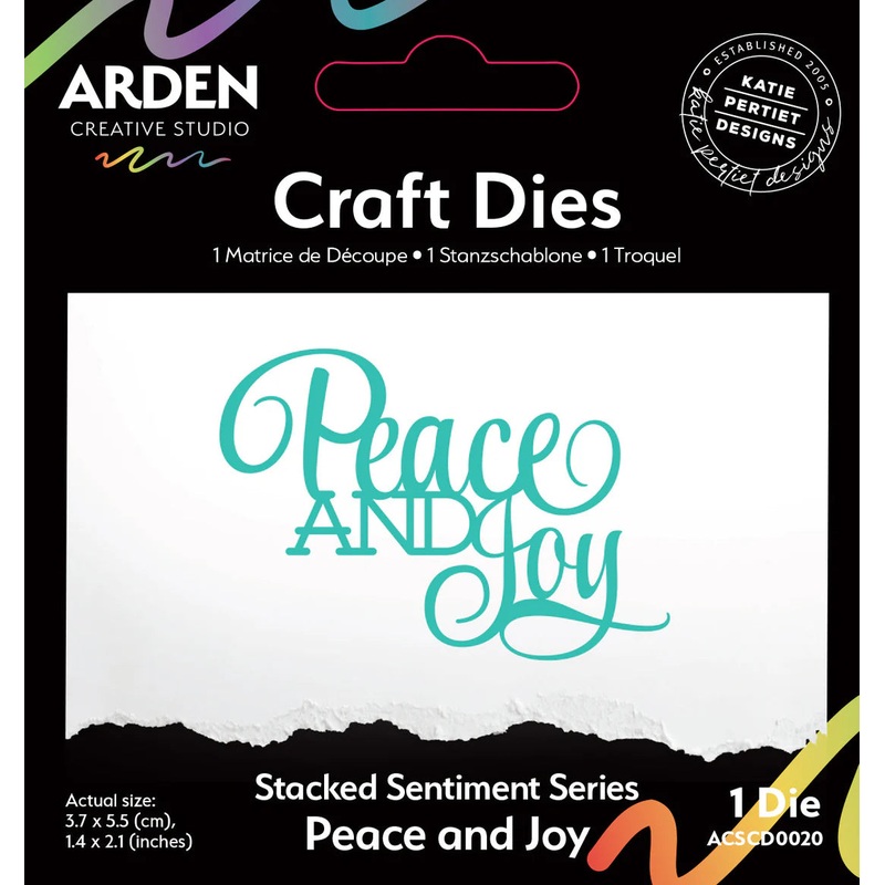 Arden Creative Studio Sentiment Series Stacked Peace and Joy Craft Die