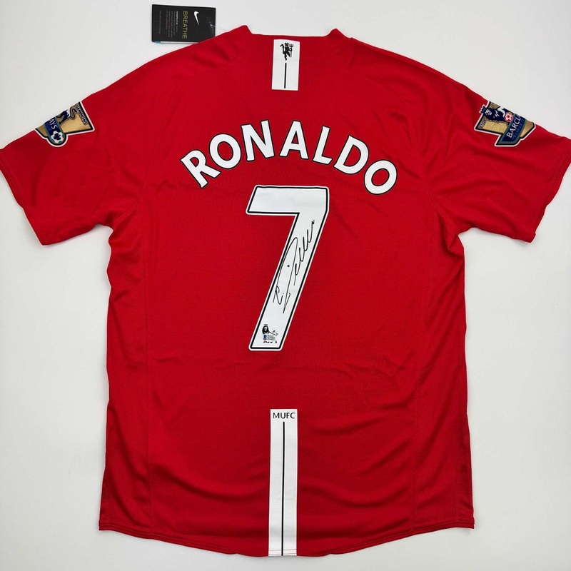 Autographed/Signed Cristiano Ronaldo Manchester United Red 2008 Jersey BAS COA