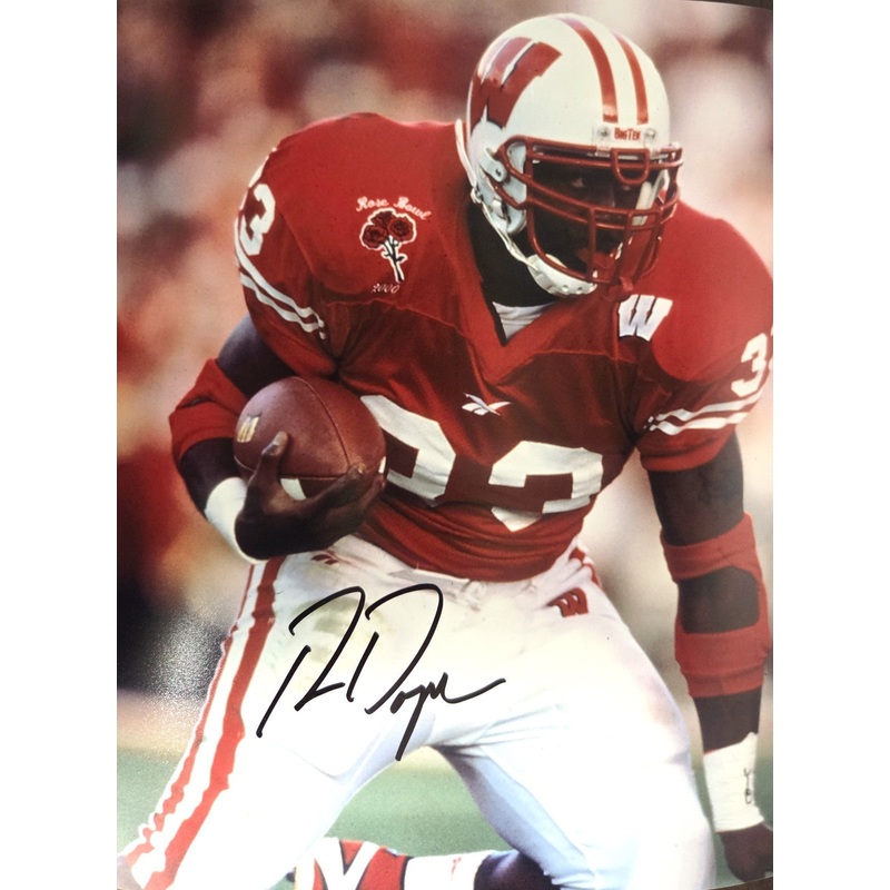 Badgers RON DAYNE Signed 8X10 Photo #7 AUTO – Rose Bowl MVP & 1999 Heisman
