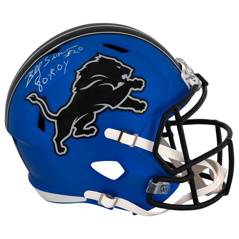 Billy Sims Signed Lions 2024 ALT Riddell Full Size Replica Helmet w/ROY (SS COA)