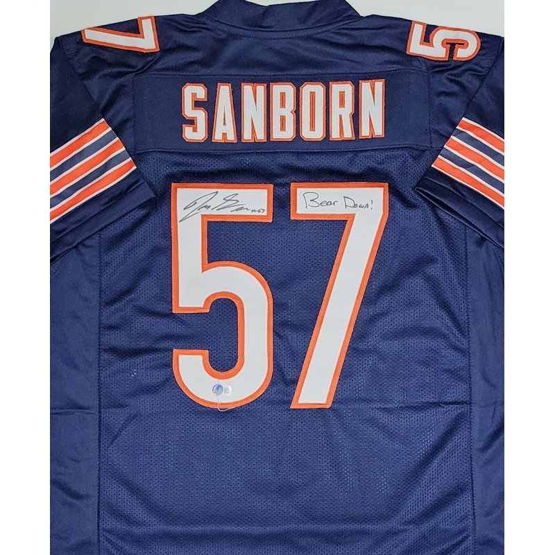 Chicago Bears Linebacker JACK SANBORN Signed Custom Replica Navy Jersey – BAS