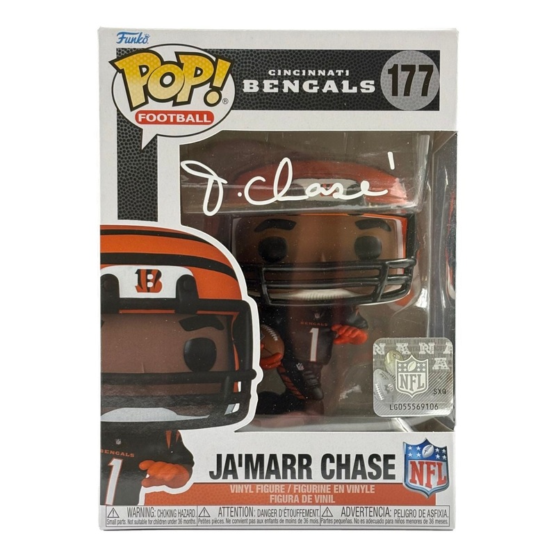 Ja’Marr Chase Signed Cincinnati Bengals Funko Pop #177 BAS