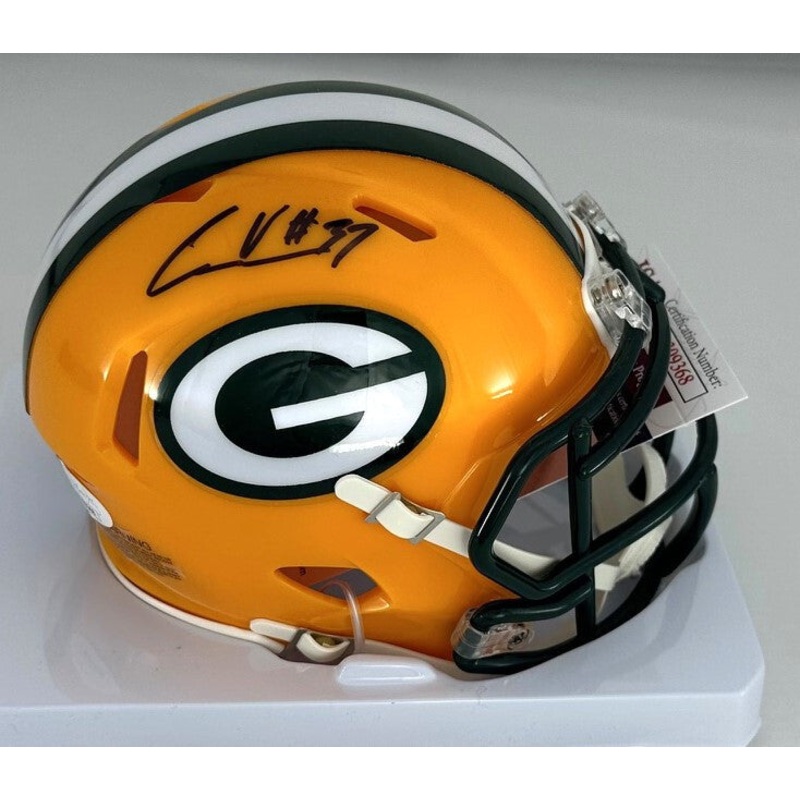 Packers CARRINGTON VALENTINE Signed Riddell Speed Mini Helmet AUTO – JSA