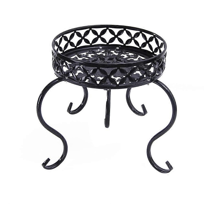 Short Flower Shelf Single Layer Landing Art Flower Stand European Fashion Creative Small Flower Rack (Black)