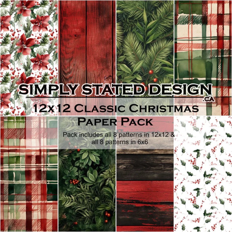 Simply Stated – Classic Christmas 12×12 Paper Pack