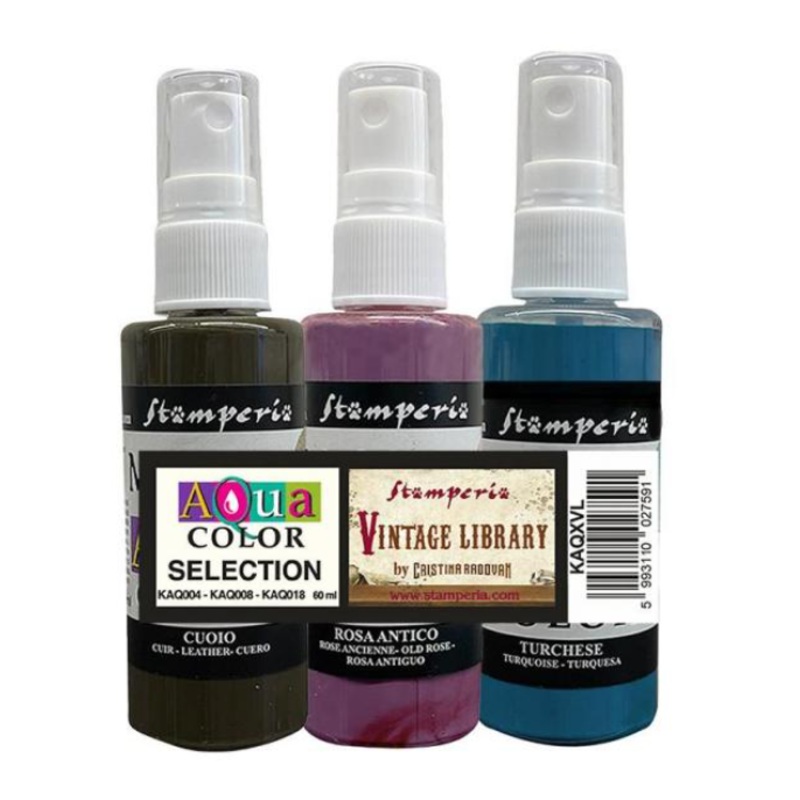 Stamperia Selection 3 Aquacolor Vintage Library