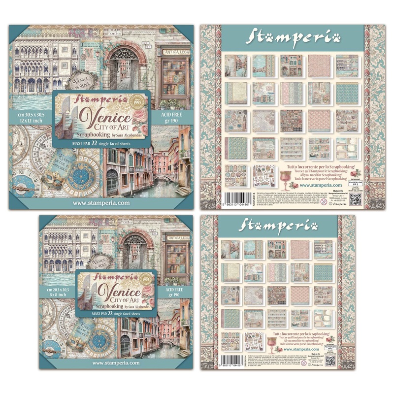 Stamperia Venice City of Art 8×8 12×12 Maxi Paper Pack Bundle
