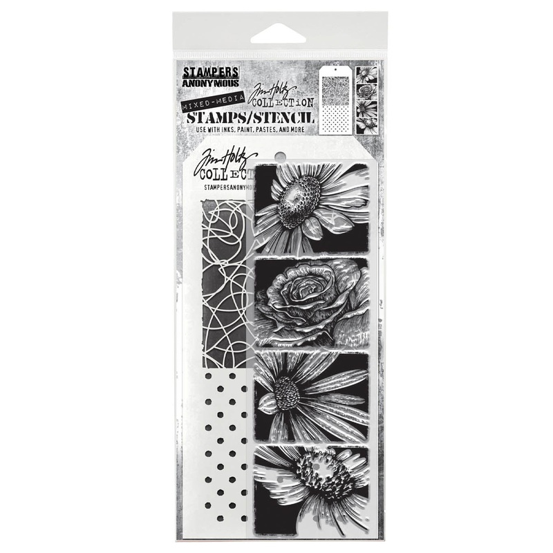 Stampers Anonymous Bold Botanicals Tim Holtz Clear Stamp and Stencil