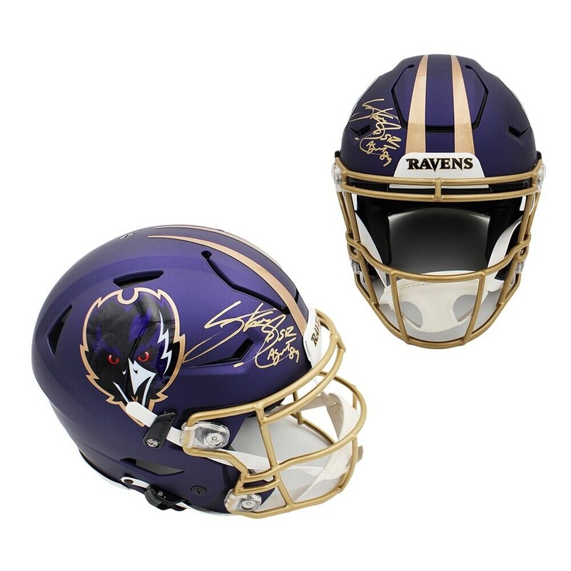 Steve Smith Sr Signed Ravens Speed Flex Authentic ALT Purple Helmet Agent 89