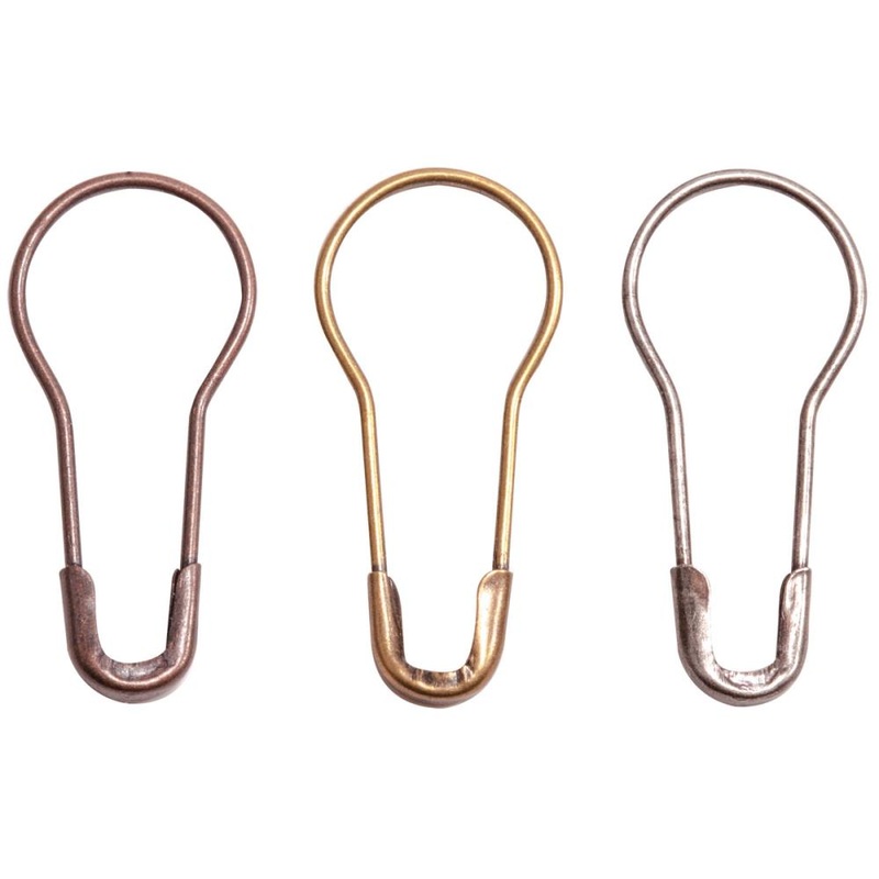 Tim Holtz Idea-Ology – Metal Loop Pins 1 24/Pkg Antique Nickel, Brass & Copper
