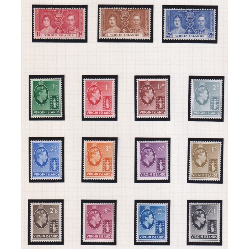 VIRGIN ISLANDS 1938-47 SET SUPERB UNMOUNTED MINT