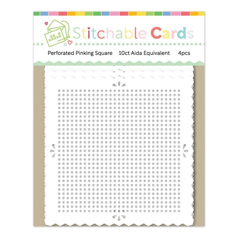 Waffle Flower Stitchable Cards – Perforated Pinking Square