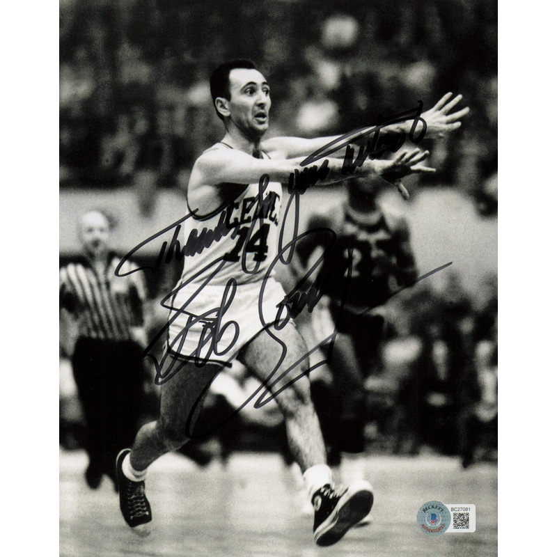Bob Cousy Autographed 8×10 Photo Celtics Thanks For Your Wishes Beckett BC27081