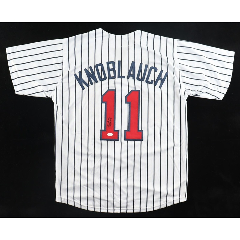 Chuck Knoblauch Signed Minnesota Twins Jersey Inscribed 91 AL ROY (JSA COA)