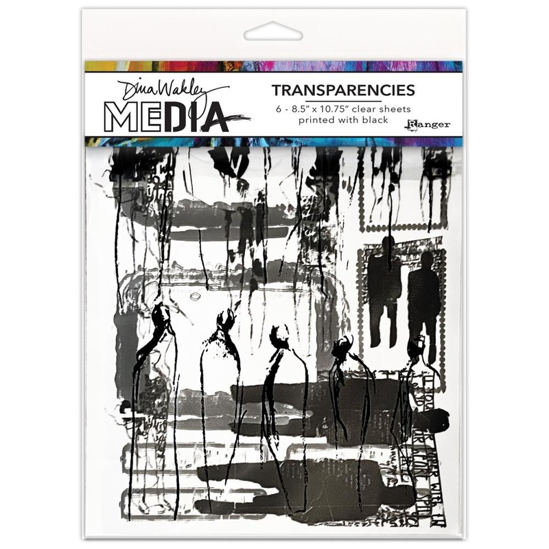 Dina Wakley Media Transparencies 8.5X10.75 6/Pkg Frames & Figures Set 2