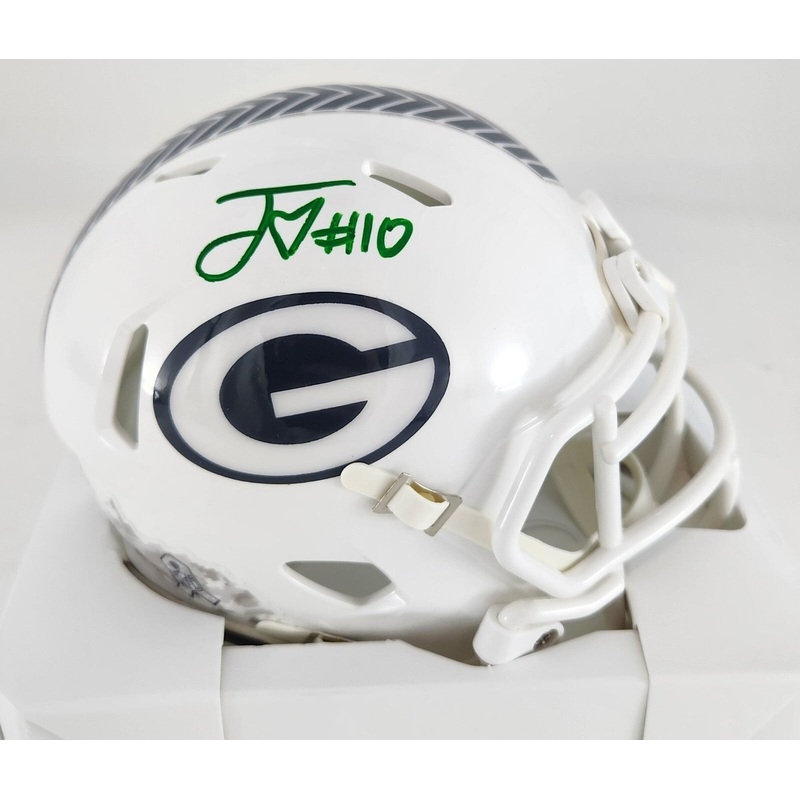 Packers JORDAN LOVE Signed 2024 SALUTE TO SERVICE III Speed Mini Helmet AUTO BAS