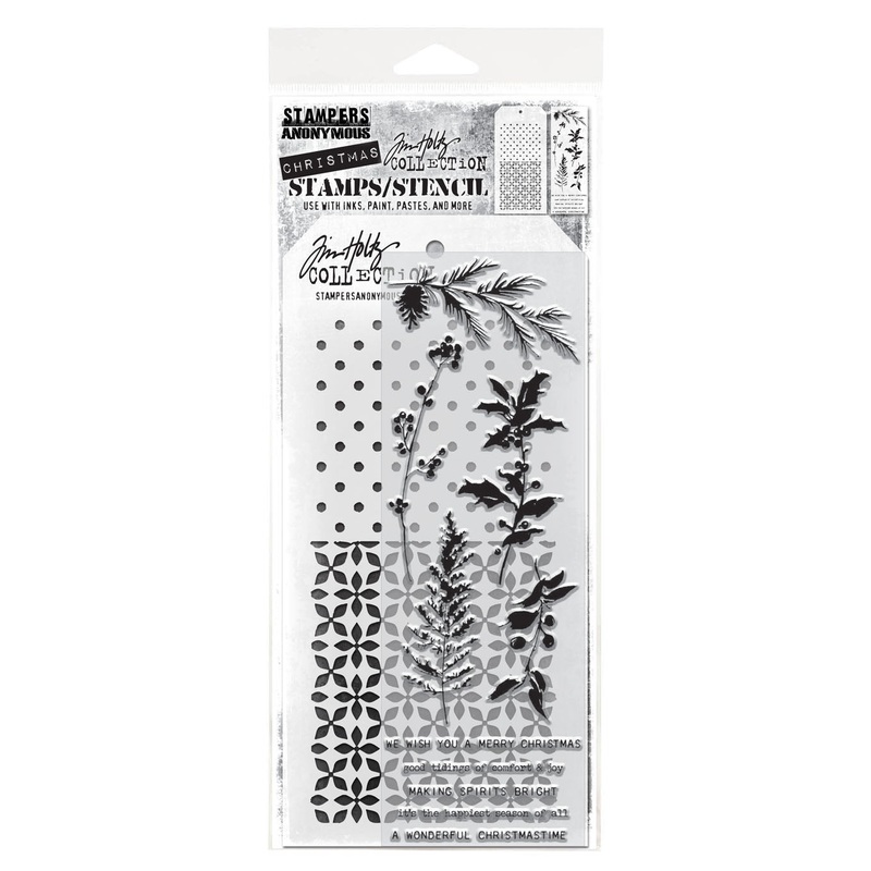 Stampers Anonymous Media #55 Tim Holtz Clear Stamp and Stencil