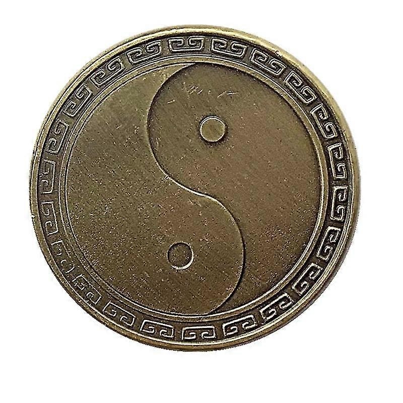 Suxm Chinese Dragon And Phoenix Bagua Green Bronze Medal Embossed Coin Badge Coin 30mm Commemorative Coin1pcs-brass