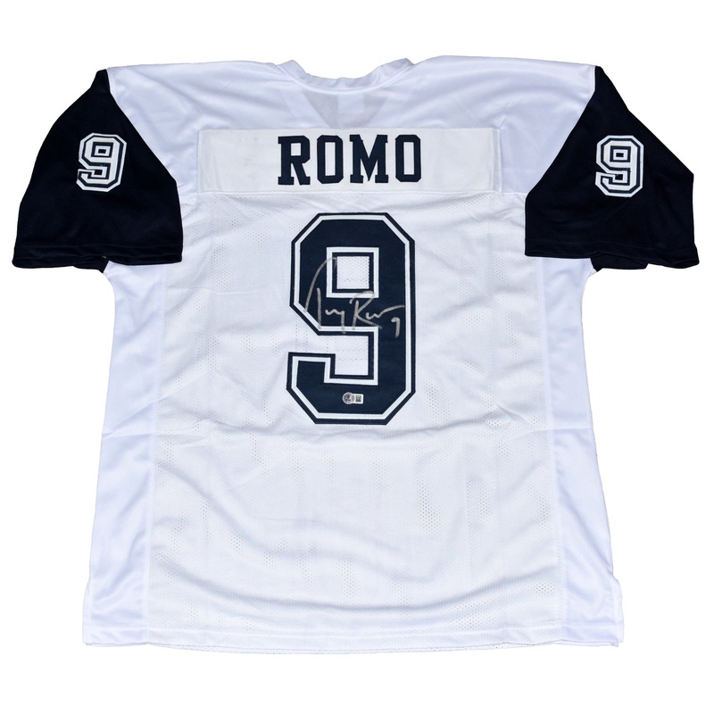 TONY ROMO AUTOGRAPHED DALLAS COWBOYS #9 COLOR RUSH JERSEY BECKETT