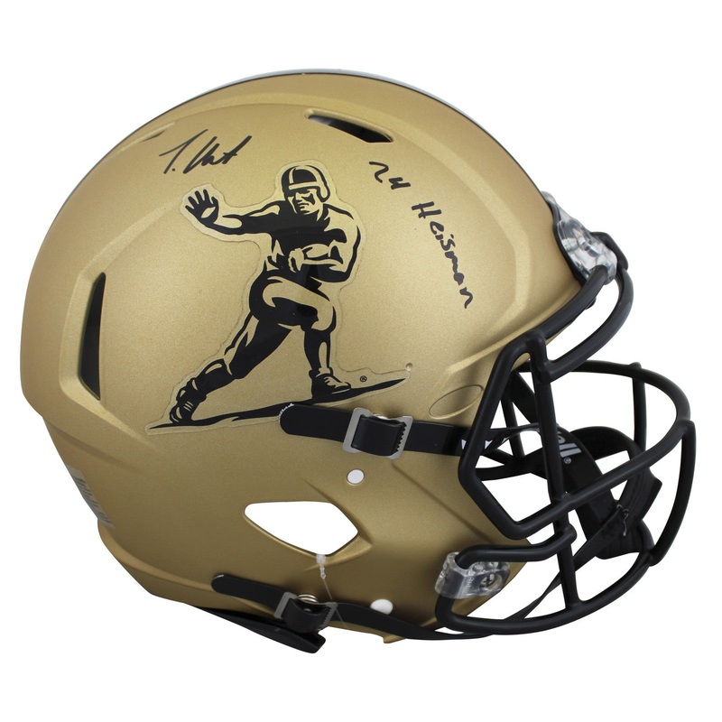 Travis Hunter 24 HT Signed Heisman Logo Full Size Speed Proline Helmet BAS Wit