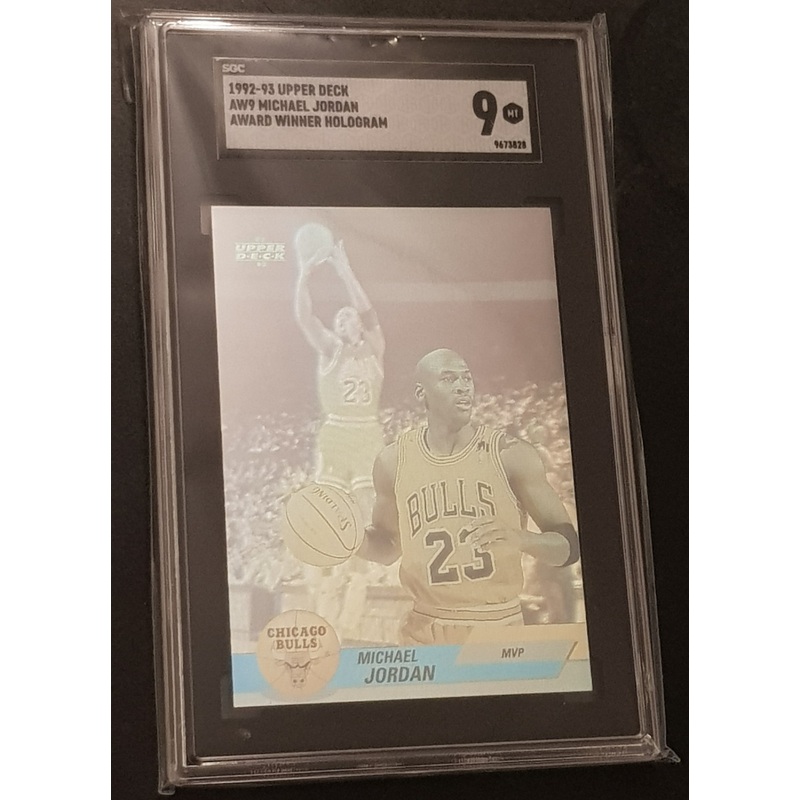 1992-93 Upper Deck Basketball Michael Jordan Award Winner #AW9 SGC 9 Hologram Trading Card