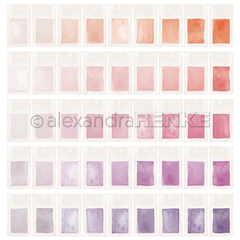 Alexandra Renke 12×12 Design Paper Colour Cards Orange to Violet 200g – 1 pc