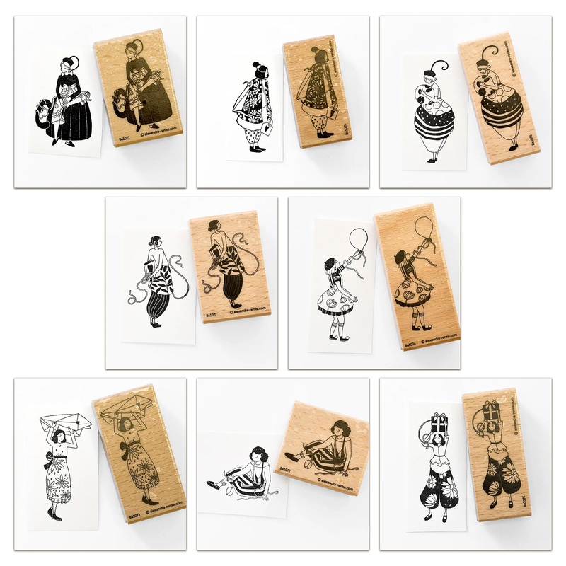 Alexandra Renke Wooden Stamp Figurines Collection – 8 Pcs