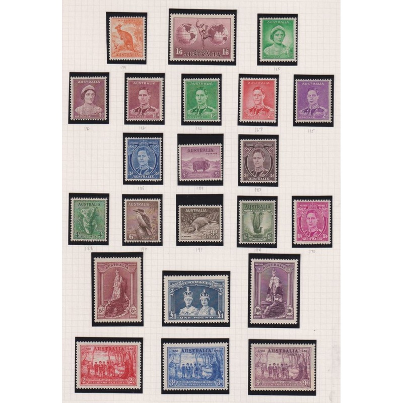 AUSTRALIA 1937-45 SETS SUPERB UNMOUNTED MINT