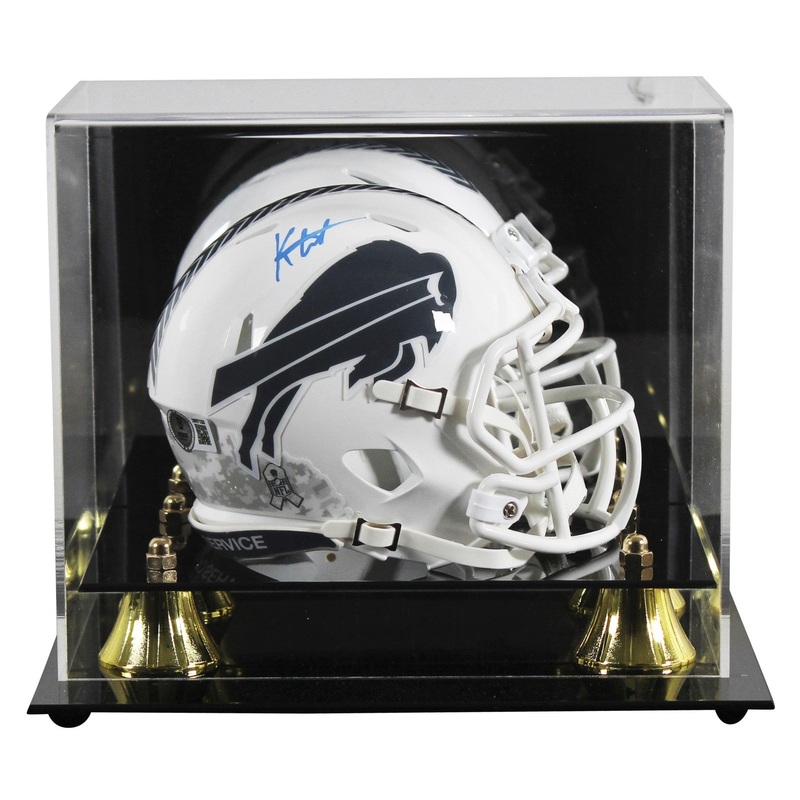 Bills Keon Coleman Signed Salute To Service III Speed Mini Helmet W/ Case BAS W